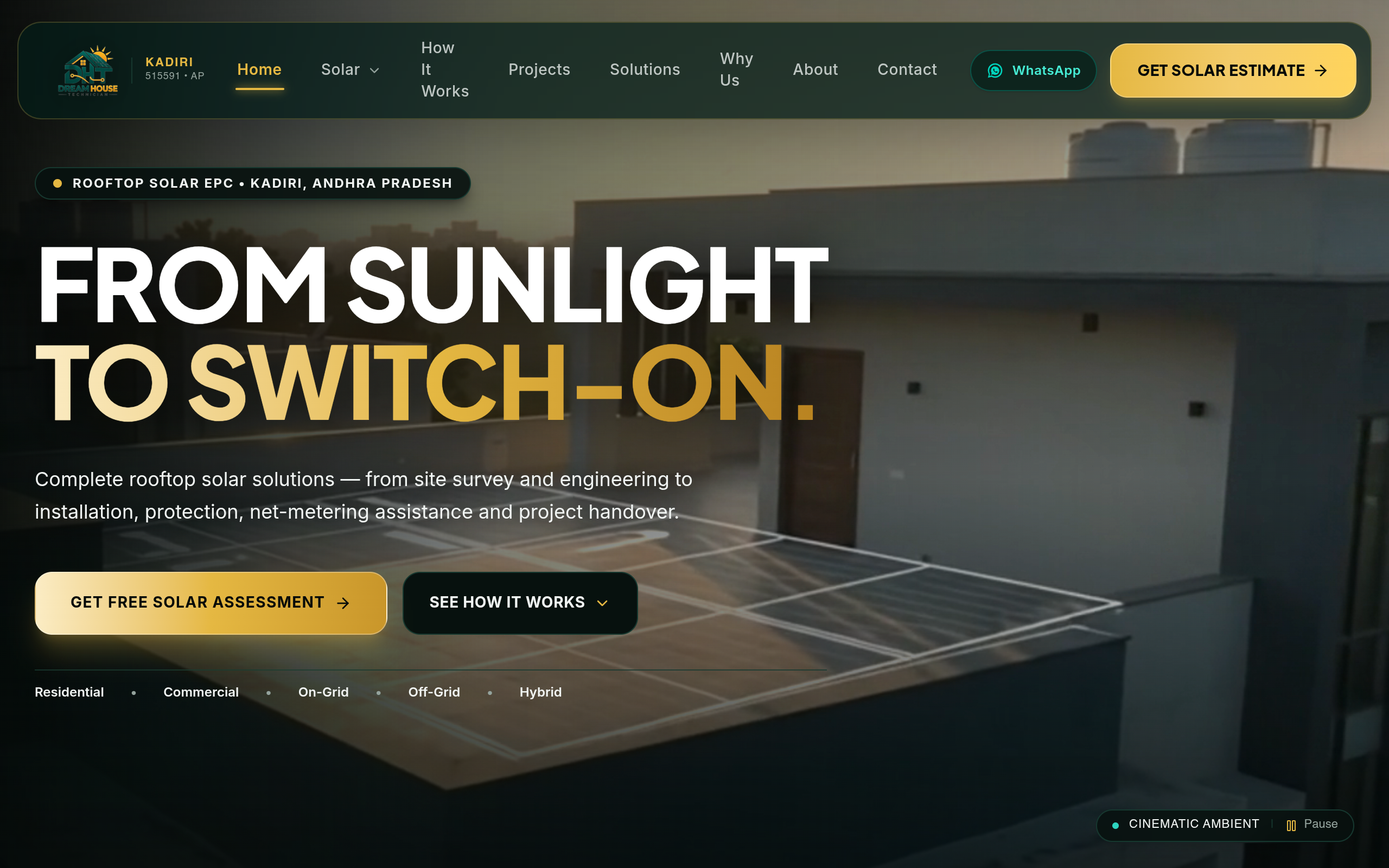 Dream House Technician (Rooftop Solar EPC)