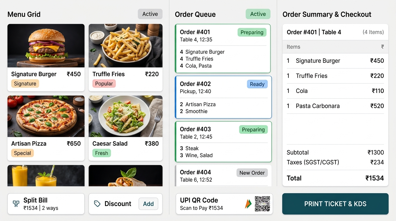 Restaurant POS & Live Kitchen KDS